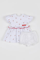 VESTIDO MIDI TRICOLINE ANA RUGA ESTAMP OFF WHITE