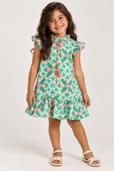 VESTIDO EST GOLA ALTA FEC AZELHA COSTAS VERDE CLARO