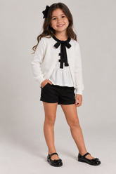 CASACO EM TRICO C FECHAMENTO LACO DECOTE OFF WHITE
