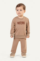 CONJ MAS BLUSAO E CALCA MLT DIAG MESCLA KHAKI CLARO