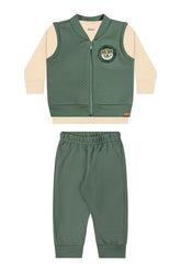 CONJ MAS CAM ML COLETE E CALCA MLT FELP VERDE MEDIO