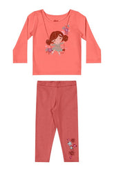 CONJ FEM BL ML EST BONECO E LEGGING ROSA