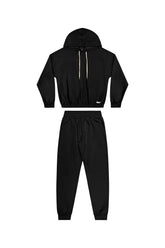 CONJ FEM JUV BLUSAO CAP E CALCA MLT FELP PRETO