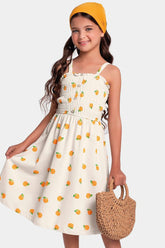 VESTIDO M FAVO C LATEX EST TANGERINAS BEGE