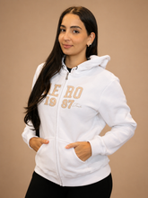 MOLETOM FEM ZIP E CAP ABERTO AEROPOSTALE BRANCO