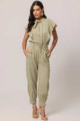 CALCA FEM EM PLANO CAMBRAIA LISTRADA VERDE CHA