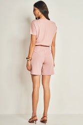 BERMUDA FEM EM PLANO ALFAIATARIA COMFY ROSE