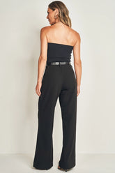 TOP FEM SEM ALCA EM MALHA BODYCON PRETO
