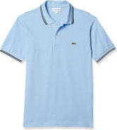POLO MASC MC DET GOLA LACOSTE AZUL CLARO HH7