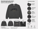 MOLETOM MAS CARECA LACOSTE CINZA ESCURO IVQ