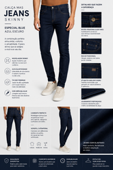 CALCA MAS JEANS SKINNY ESPECIAL BLUE AZUL ESCURO