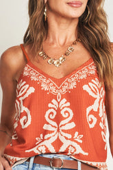 BLUSA FEM ALCA CREPE STRIPE VISC C ELAST CONHAQUE