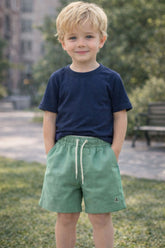 SHORT LINHO MASC LISO VERDE BEBE