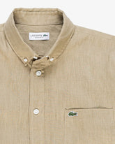 CAMISA ML MAS LINHO LACOSTE KHAKI ESCURO IXQ