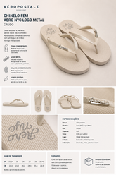 CHINELO FEM AERO NYC LOGO METAL CRUDO