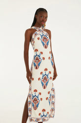 VESTIDO LONGO INDRA FARM BEGE