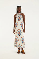 VESTIDO LONGO INDRA FARM BEGE