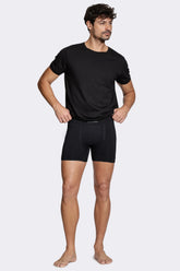 KIT 02 CUECAS BOXER SEM COSTURA ARAMIS BRANCO/PRETO