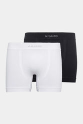 KIT 02 CUECAS BOXER SEM COSTURA ARAMIS BRANCO/PRETO