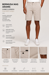 BERMUDA MAS ARAMIS CHINO CLASSICA OXFORD CAQUI