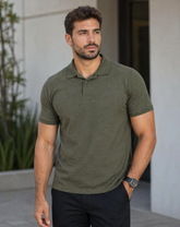POLO MAS MC ESSENCIAL SLIM OGOCHI VERDE MUSGO 0529