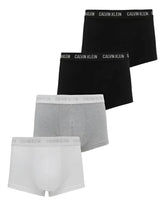 KIT 4 CUECAS CKJ MAS LOW RISE TRUNK PRETO/BRANCO/MESCLA