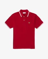 POLO MASC MC DET GOLA LACOSTE BORDO 338