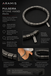 PULSEIRA STONE HAND ARAMIS PRATA