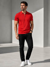 POLO MAS MC PIQUET ZIPER ARAMIS VERMELHO