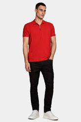 POLO MAS MC PIQUET ZIPER ARAMIS VERMELHO