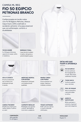 CAMISA ML REG FIO 50 EGIPCIO PETRONAS BRANCO