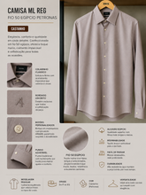 CAMISA ML REG FIO 50 EGIPCIO PETRONAS CASTANHO