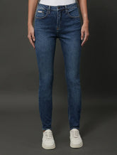 CALCA CKJ FEM JEANS SKINNY HIGH RISE AZUL MEDIO