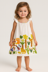 VESTIDO FEM BANDA DA FLORESTA FABULA BRANCO