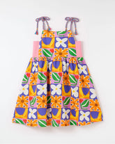 VESTIDO FEM MALHA MULTIFLOR FABULA COLORIDO