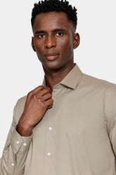 CAMISA MAS ML SLIM TRICOLINE STRETCH CAQUI