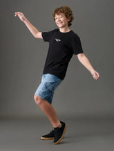CAMISETA CKJ KIDS MAS LOGO CALVIN JEANS PRETO