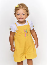 MACAQUINHO FEM ABELHINHAS ALPHABETO AMARELO