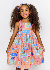 VESTIDO FEM CASA DE SEREIA ALPHABETO LARANJA