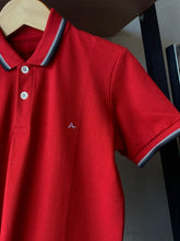 POLO MAS MC ARAMIS INF BASICA 4 FRISOS VERMELHO/GRAFITE