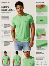 CAMISETA LACOSTE MC MASC BASICA VERDE CLARO TTF