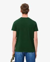 CAMISETA LACOSTE MC MASC BASICA VERDE MUSGO S86