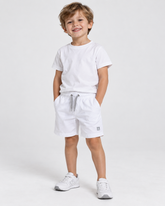 SHORT TACTEL MASC KIDS LISO BRANCO/CINZA