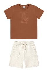 CONJ MAS CAM RESPECT NATURE E BERM LINHO MARROM