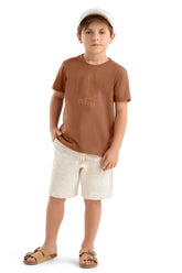 CONJ MAS CAM RESPECT NATURE E BERM LINHO MARROM