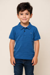 POLO OGOCHI INF MC SLIM ESSENCIAL AZUL MEDIO 4042