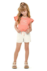 CONJ FEM BL MC BAB SUN LOUNGE SHORT TEXT PESSEGO