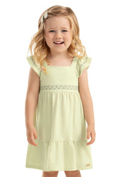 VESTIDO COTTON LEVE BORDADO BUSTO E ALCA VERDE CLARO