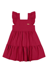 VESTIDO MC BAB MOLETINHO CANELADO VERMELHO