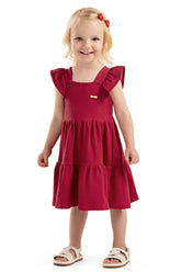 VESTIDO MC BAB MOLETINHO CANELADO VERMELHO